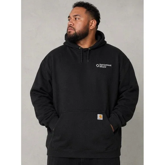 Carhartt Hoodie XL Tall Black K121 Loose Fit Workwear Equipment Share Logo Gym