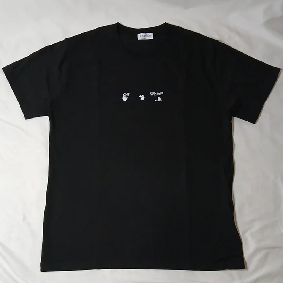 Off-White Black Short-Sleeve Tee with White Chest Icons