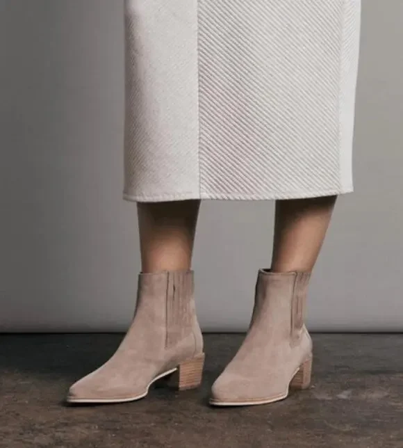Rag & Bone Rover Macadamia Tan Suede Ankle Booties EU 39.5