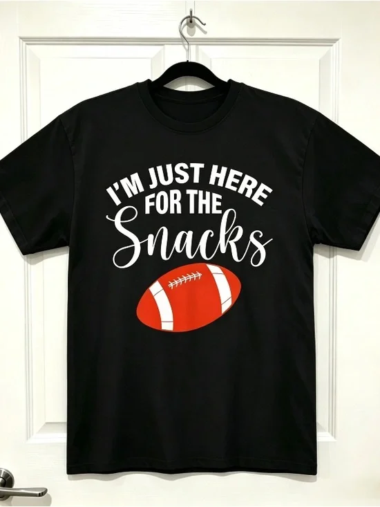 Fun Rugby Text Printed Black Short sleeved T-shirt Unisex