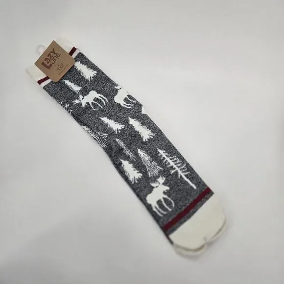 Lazy One‎ Take A Hike Crew Socks Cotton Blend Moose Pine Tree Womens Mens Unisex