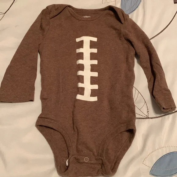 Carter’s Brown Long Sleeve Football Bodysuit 12M