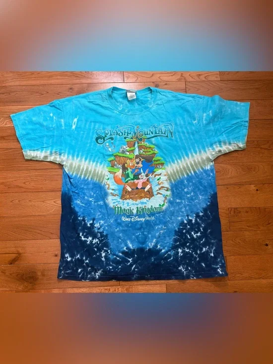 Rare 90s Disney Magic Kingdom Splash Mountain Tie-Dye T-Shirt