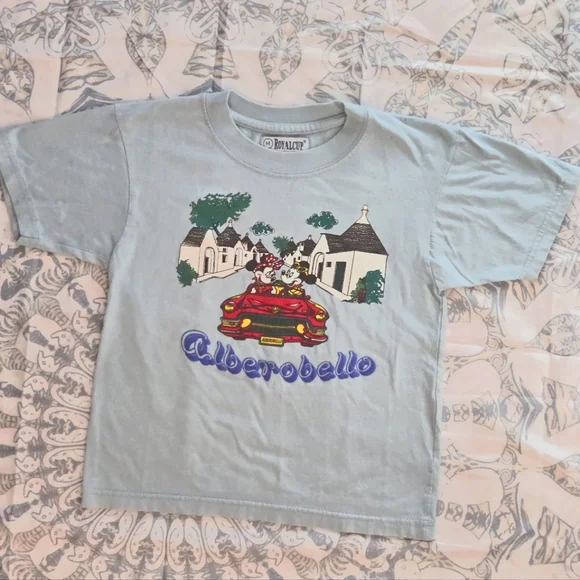 MICKEY & Minnie Alberobello Italy Red Convertible Travel Tee Royalcup Medium