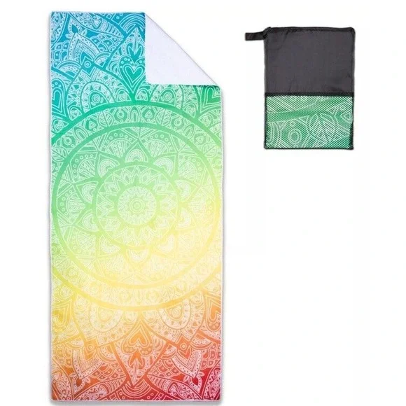 Mandala Beach‎ Towels, 30x70 in, Oversized Beach Towel w/ Travel Bag, Microfiber