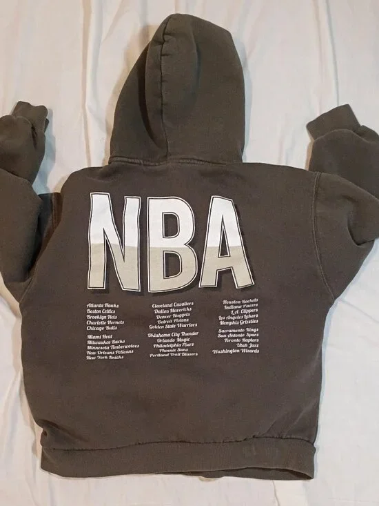 Zara Kids/Hoodie/Youth 13-14/Gray NBA Graphic Pullover Streetwear Basketball Urb