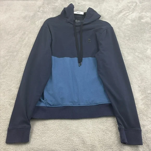Tommy John Go Anywhere Hoodie Sweatshirt Mens M‎ Blue Colorblock Cotton Blend