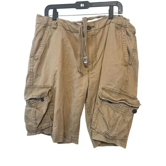 Vintage Aeropostale Cargo Shorts Mens 28 Brown Beige Pockets Summer