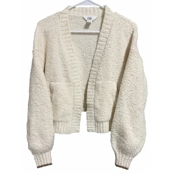 Athleta Girl Plush Knit Cardigan Magnolia White Girls Size‎ X-Large (14)