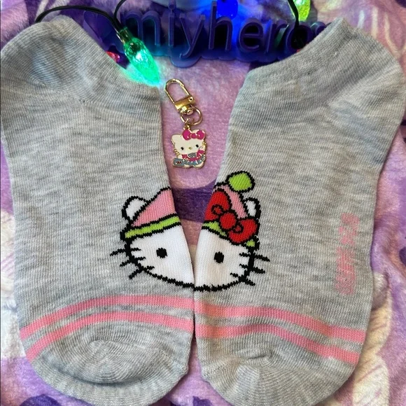 Hello Kitty Crew socks and Bag Charm