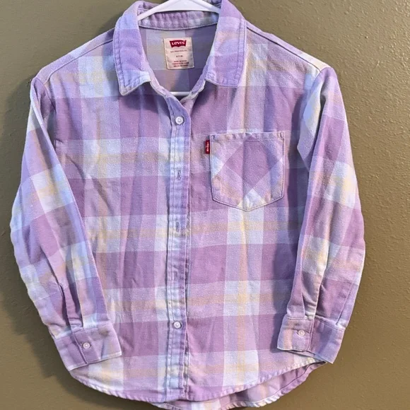 Levi's Kids Lavender Checkered Button-Down Shirt