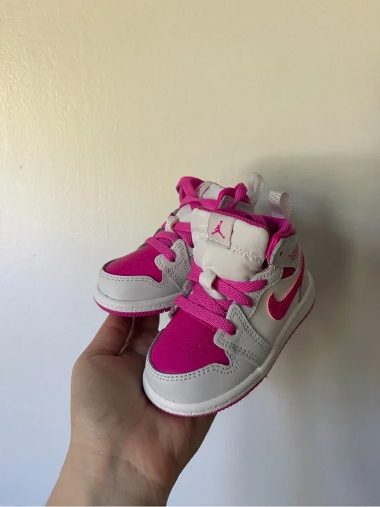 Nike Kids' White and Hot Pink High-Top Sneakers