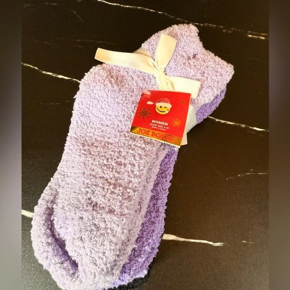 3 Ladies Joe‎ Boxer Fuzzy Ankle Socks (New) Perfect For The Christmas Holidays