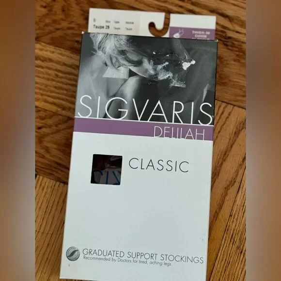 Sigvaris Delilah graduated Support stockings stock sz ll taupe nib