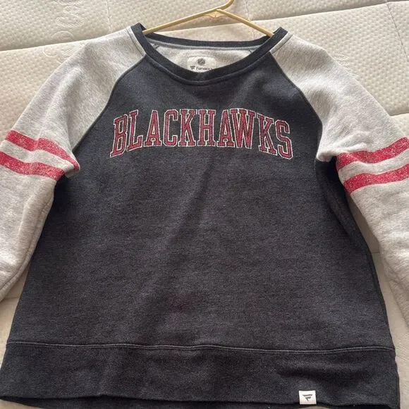Fanatics Black and Gray Blackhawks  Sweatshirt