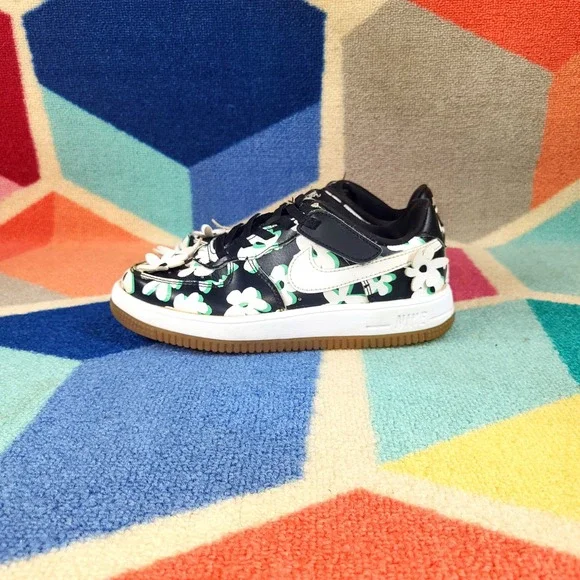 Nike Air Force 1 Low Sneakers Flower White Green‎ Black Casual Shoes