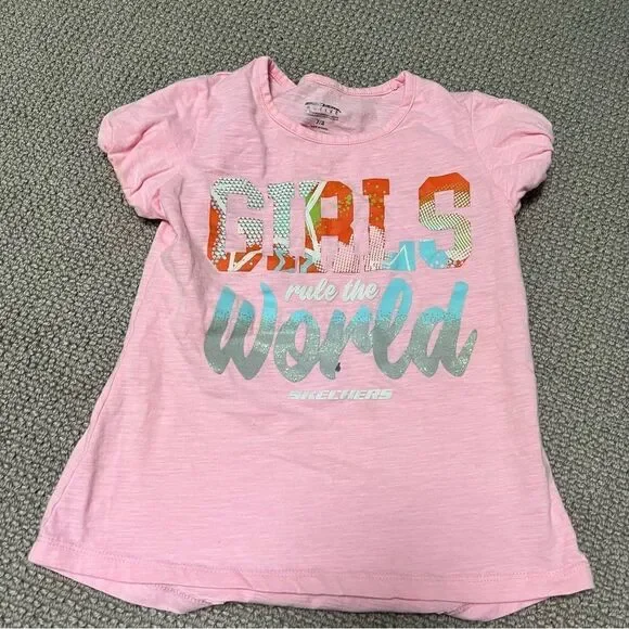 🍭4/$20 Skechers Short Sleeve “Girls Run the World” Graphic Tee - 7/8