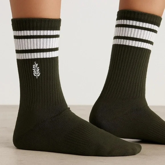 FP Movement by Free People Women’s Crew Tube Socks in Black and White OS NWT