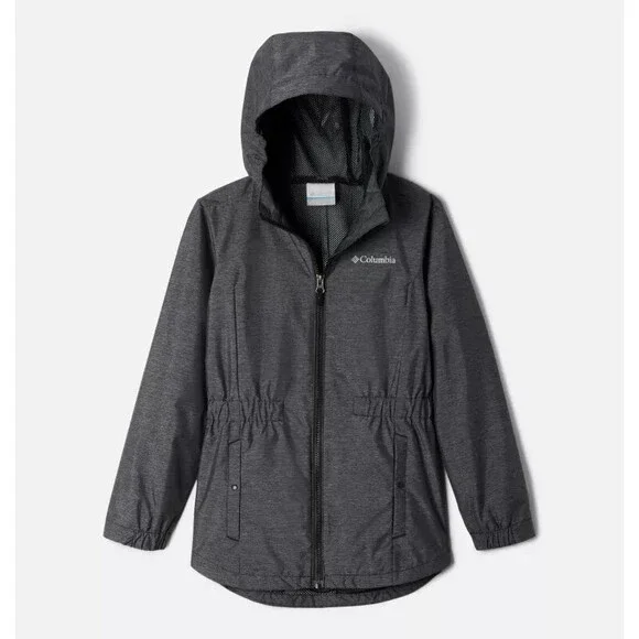 Columbia Lillian Ridge Rain Jackets Girls XS Black Waterproof Full Zip QLW483