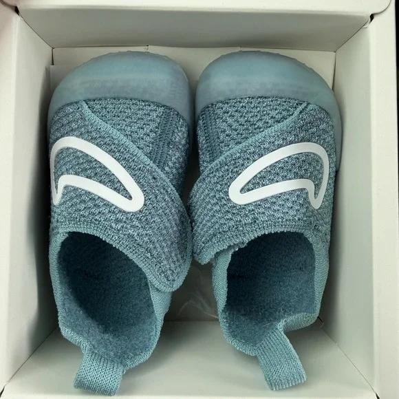 Nike Swoosh 1 TD Infant Flyknit Shoes Denim White Smokey Blue Sz 5C FB3244-403