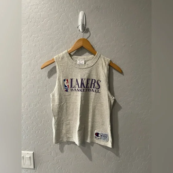 Vintage Champion Los Angeles Lakers Practice Tank Top Shirt Youth‎ Medium