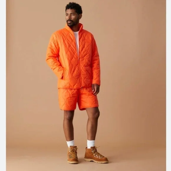Mifland Quilted Shorts LE Bright Orange - Size XS - NWOT
