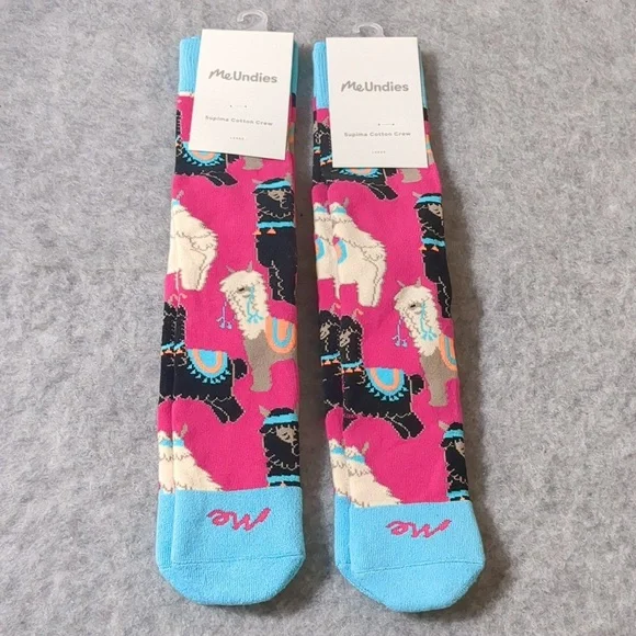 New MeUndies 2 pairs unisex Socks size Large  W 11.5 M 9 supima cotton