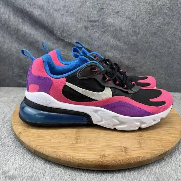 Nike Air Max 270 React Shoes Boys Size 7Y Pink Black Running Sneakers BQ0101-001