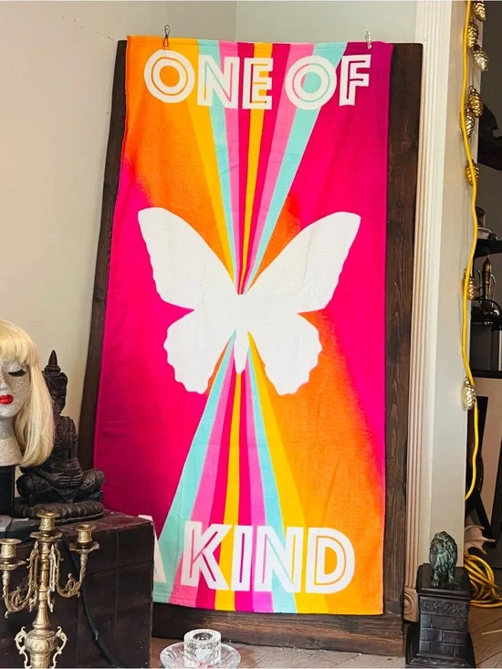 One Of A Kind Bright Butterfly Beach Towel -Great gift for girl!