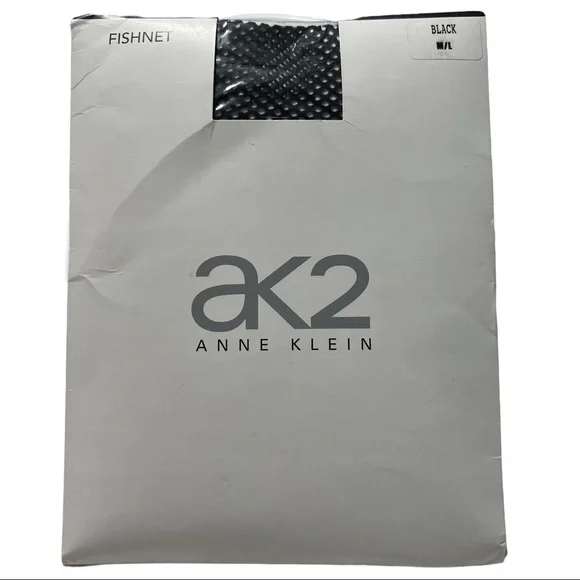 ANNE KLEIN (NWT) Vintage Black Fishnet Pantyhose Size M/L