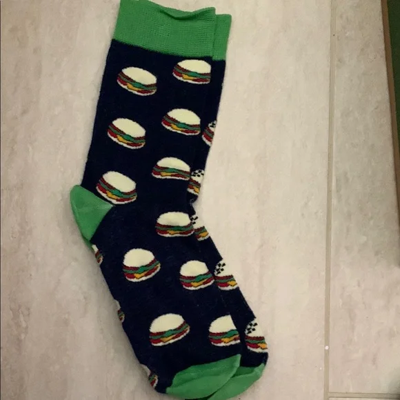 Green and Blue Hamburger Pattern Socks