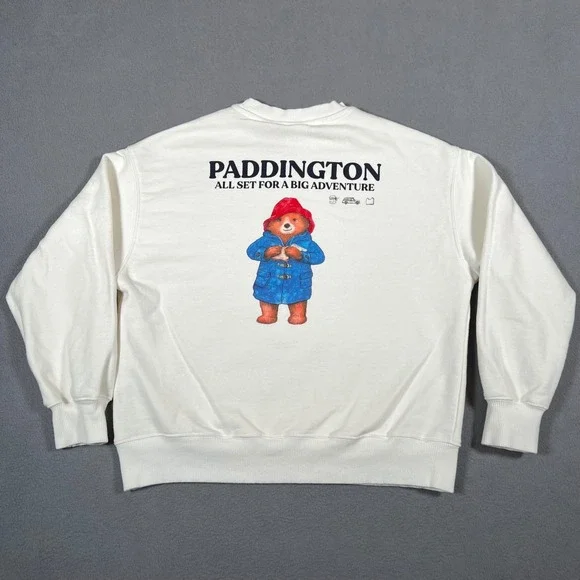 Zara Paddington Bear‎ Sweatshirt Kids 9-10 White All Set For A Big Adventure Top