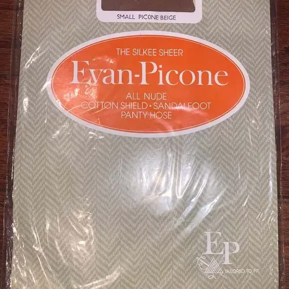 Evan Picone Pantyhose Beige Long Sandalfoot Control‎ Top NEW