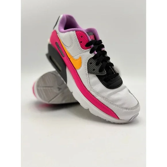 Nike Air Max 90 White Pink Orange DM8685-100 Mens 6Y Womens 7.5 Sneaker