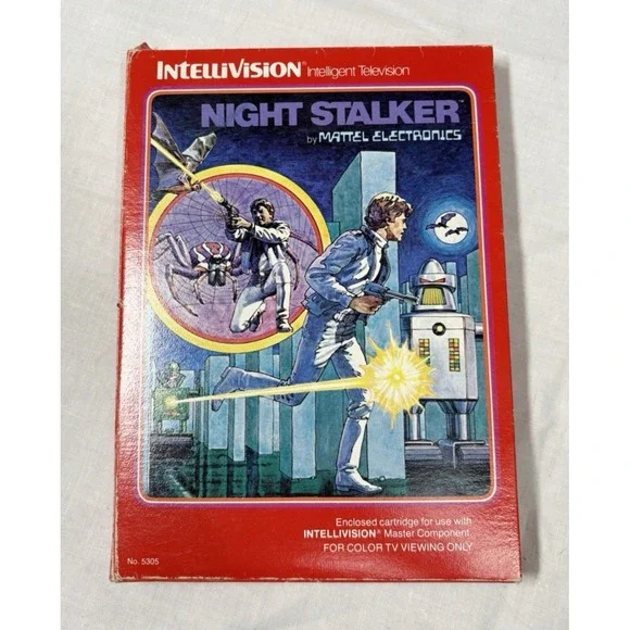 Night Stalker Intellivision 1979 Mattel Game w/‎ Box No.5305 Cartridge Untested