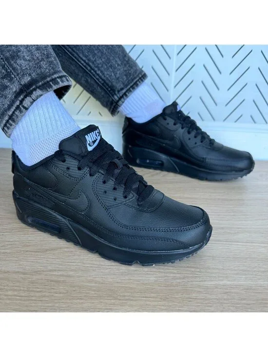 ⭐Nike Air Max 90 Recraft Sz 5Y Big Kids Running Shoes Sneakers Black CD6864-001⭐