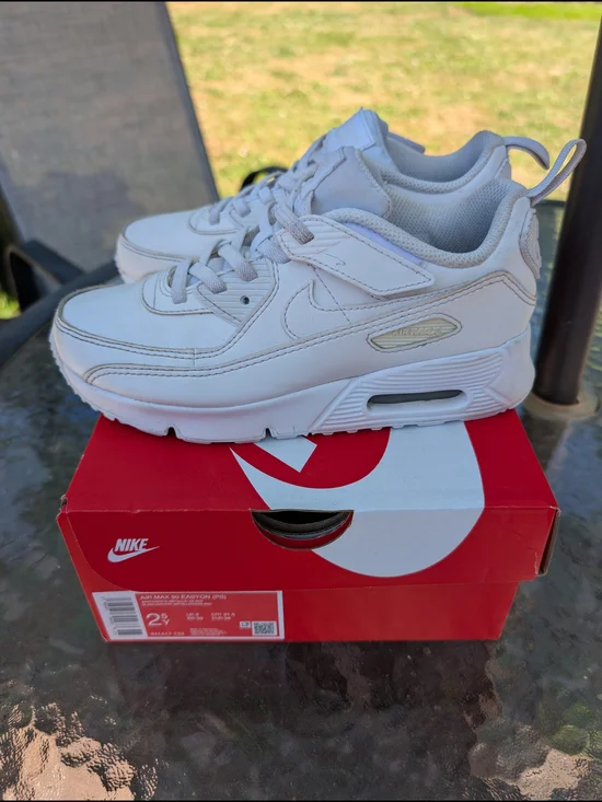Nike Kids' White Air Max 90 Casual Sneakers
