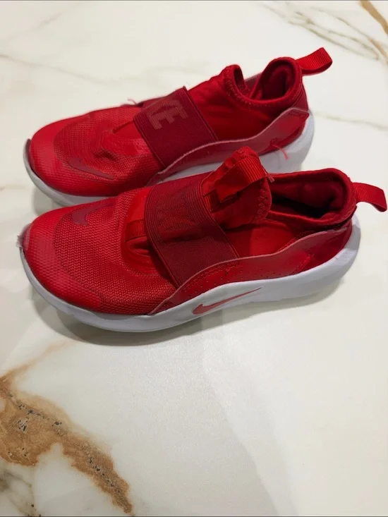 Nike Kids Red Slip-On Sneakers with White Sole