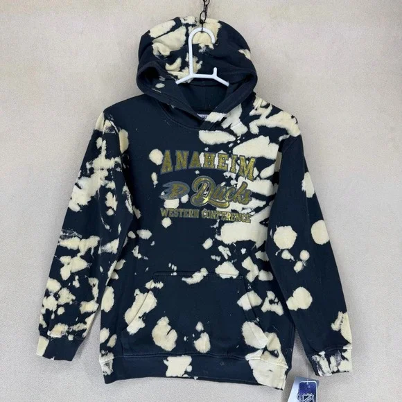 Youth Anaheim Ducks Western Conference Bleached Hoodie Size L 14 16‎ NHL