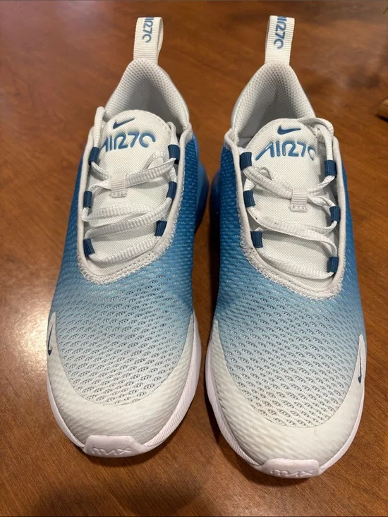 Nike Kids Air 270 White and Blue Gradient Sneakers