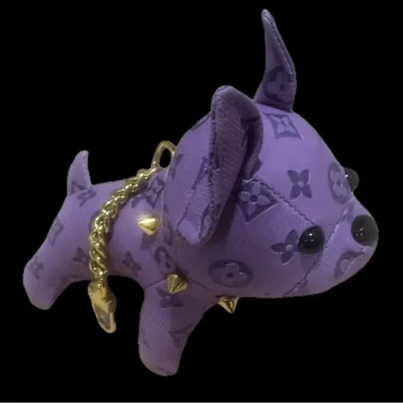Purple BullDog Bag Charm and Keychain, NEW, The Big Dog