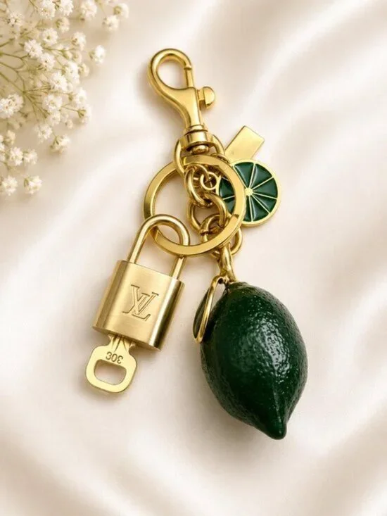 Louis Vuitton Authentic Gold Lock 🔒 Unbranded Lemon Keychain Charm for Bags