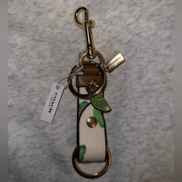 NWT 🍋‍🟩 Coach Lime White, Gold, and Green Keychain
