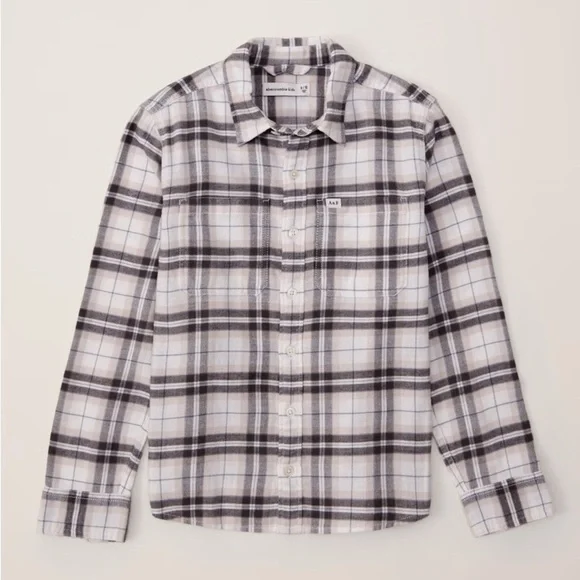 Abercrombie Kids Plaid Flannel Long Sleeve Button Down‎ Size 13/14