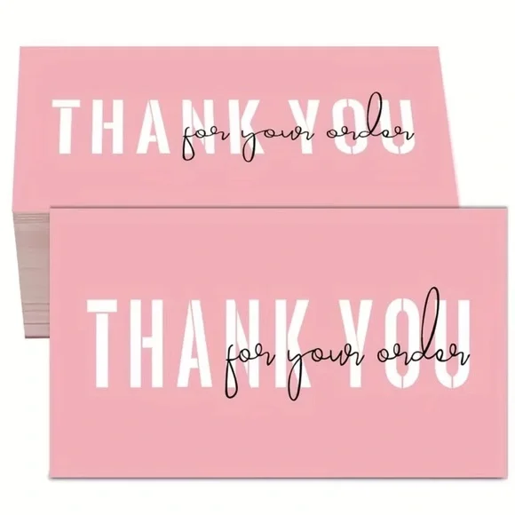 Pink Thank You Cards, 50 pieces, NEW