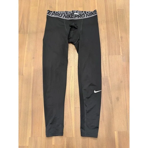 Nike Pro Dri-Fit Compression‎ Kids L Black Athletic Tights Leggings Pants