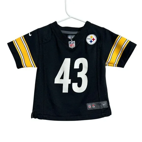 Nike Pittsburgh Steelers Troy Polamalu 43 Jersey Toddler 18M Black NFL On Field