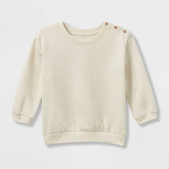 Grayson Collective - Toddler Quilted Sweatshirt - Off- White 4T UNISEX