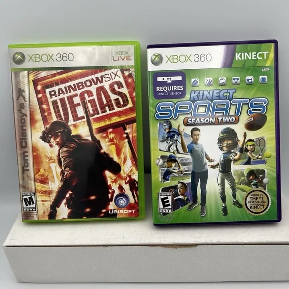 Tom Clancy's Rainbow Six Vegas &Kinect Sports Season2  Xbox 360 Lot of‎ 2
