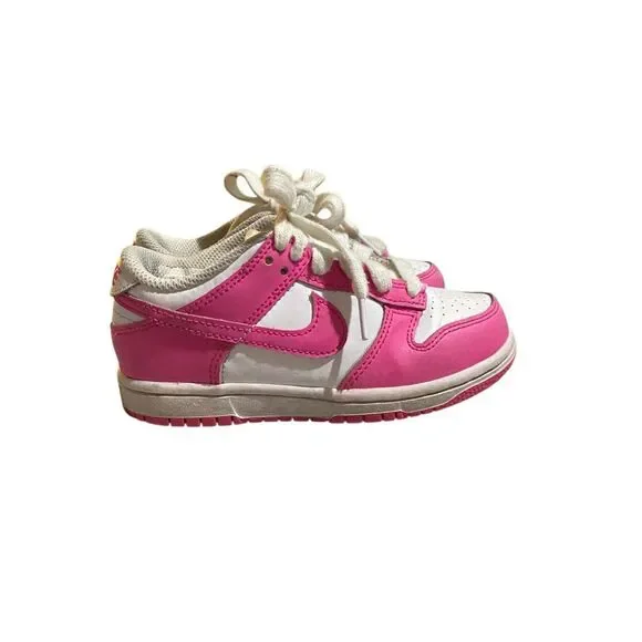 Nike dunk low GS white fuchsia girls sneakers 11 C
